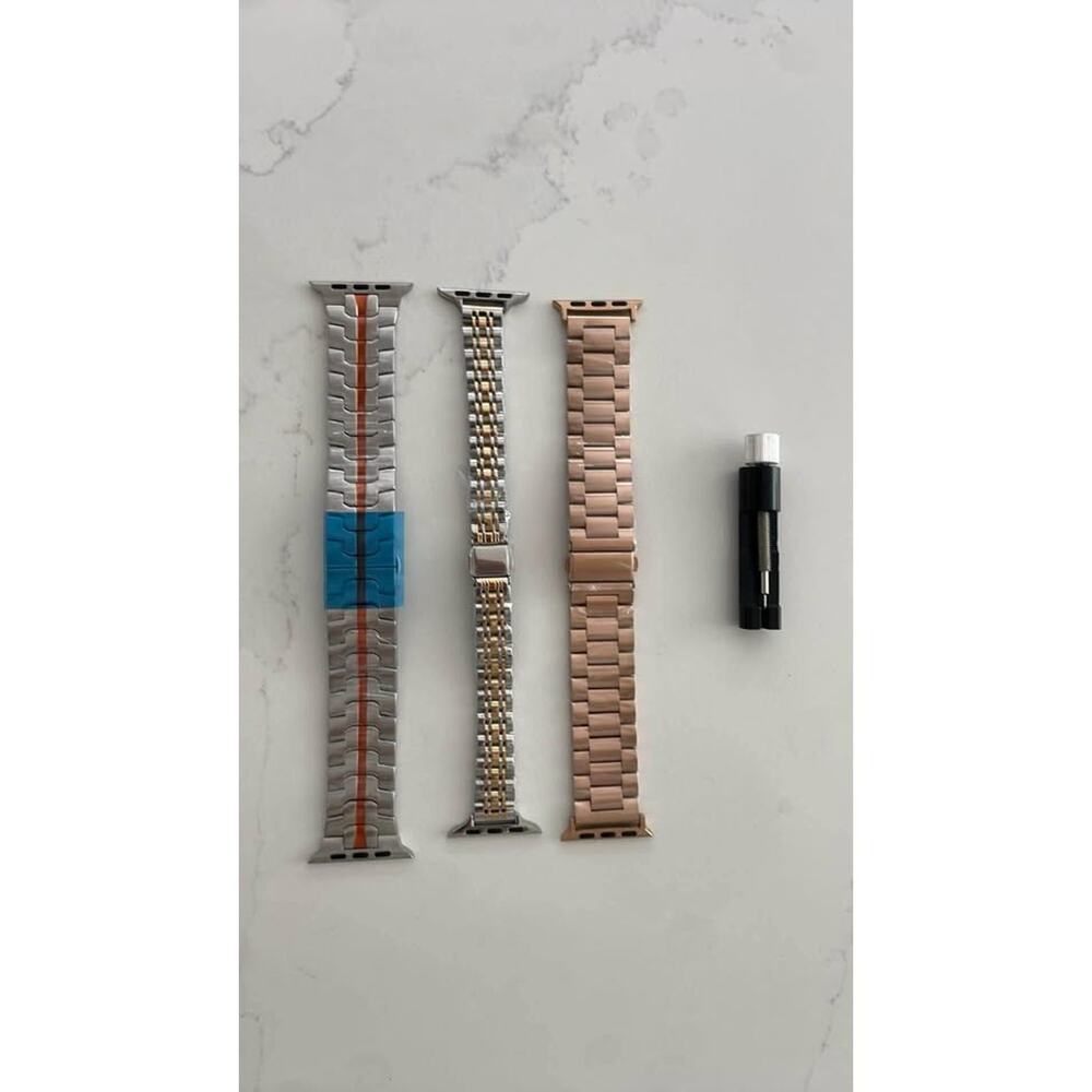 Selection of 3 Stainless Steel Apple Watch Bands -New-
